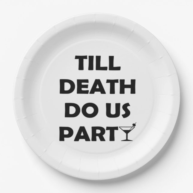 Bis zum Tod tun uns Party Classic & Basic Design Pappteller (Vorderseite)
