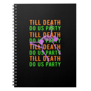 Bis zum Tod tun uns Party Funny Halloween Verlobun Notizblock