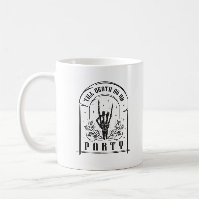 Bis zum Tod tun uns Party Geschenke Retro Bachelor Kaffeetasse (Links)