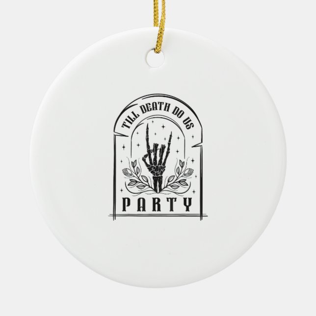 Bis zum Tod tun uns Party Geschenke Retro Bachelor Keramik Ornament (Vorne)