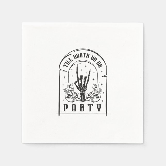 Bis zum Tod tun uns Party Geschenke Retro Bachelor Serviette (Vorderseite)