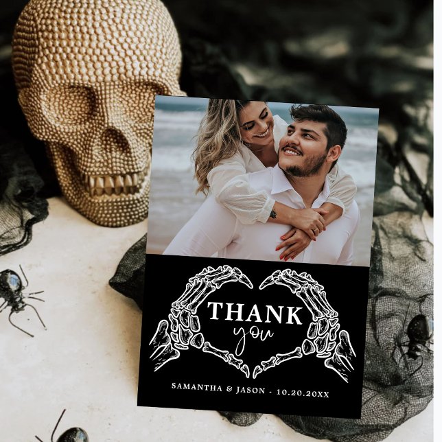 Bis zum Tod tun uns Party Gothic Halloween Hochzei Dankeskarte (Von Creator hochgeladen)
