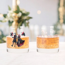 Bis zum Tod tun uns Party gotische Braut und Gräue Whiskyglas