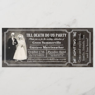 Bis zum Tod tun uns Party Hochzeitsticket Einladun Einladung