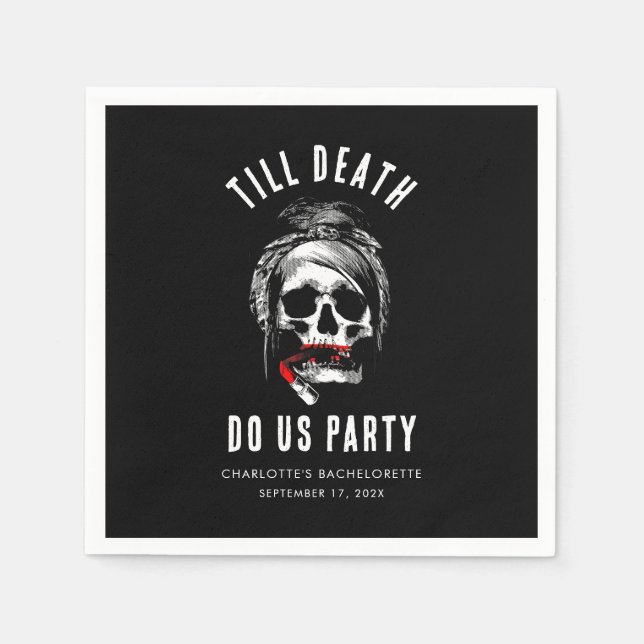 Bis zum Tod tun uns Party Junggeselinnen-Abschied  Serviette (Vorderseite)