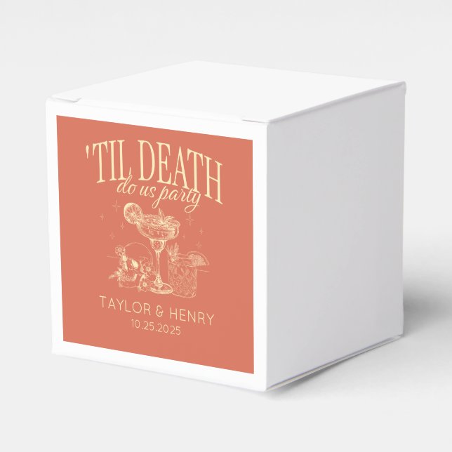 Bis zum Tod tun uns Party maßgeschneiderte Hochzei Geschenkschachtel (Vorderseite)