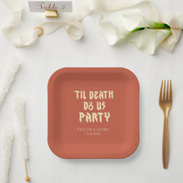 Bis zum Tod tun uns Party maßgeschneiderte Hochzei Pappteller