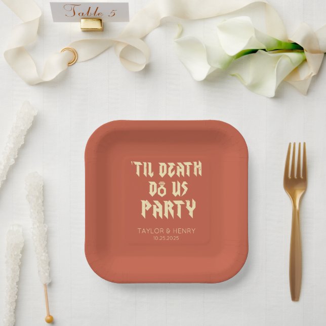 Bis zum Tod tun uns Party maßgeschneiderte Hochzei Pappteller (Hochzeit)