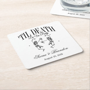 Bis zum Tod tun uns Party Personalisiert Hochzeit  Rechteckiger Pappuntersetzer