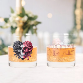 Bis zum Tod tun uns Party Schädelrot und schwarze Whiskyglas