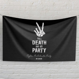 Bis zum Tod tun uns Party Skelett Junggeselinnen-A Banner