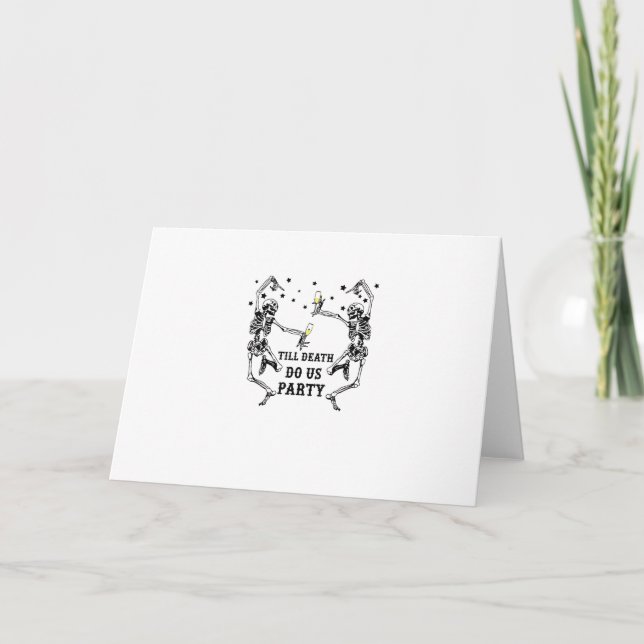 Bis zum Tod tun uns Party Skelettin Bridesmaid Karte (Vorderseite)