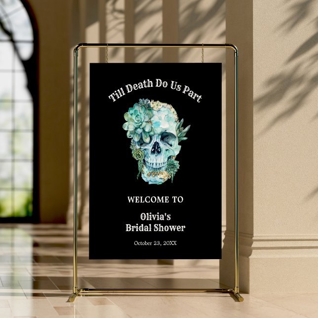 Bis zum Tod tun uns Teil Brautparty Willkommen Poster (Till Death Do Us Part Halloween Bridal Shower Welcome Sign )