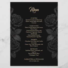 Bis zum Tod tun uns Teil schwarze Rose gotische Ho Menükarte