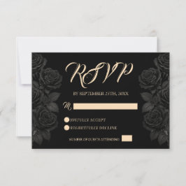 Bis zum Tod tun uns Teil schwarze Rose gotische Ho RSVP Karte