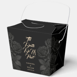 Bis zum Tod tun uns Teil Schwarze Rose Hochzeit Geschenkschachtel