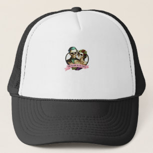 Bis zum Tod tun uns Teil Valentine Skelett Classic Truckerkappe