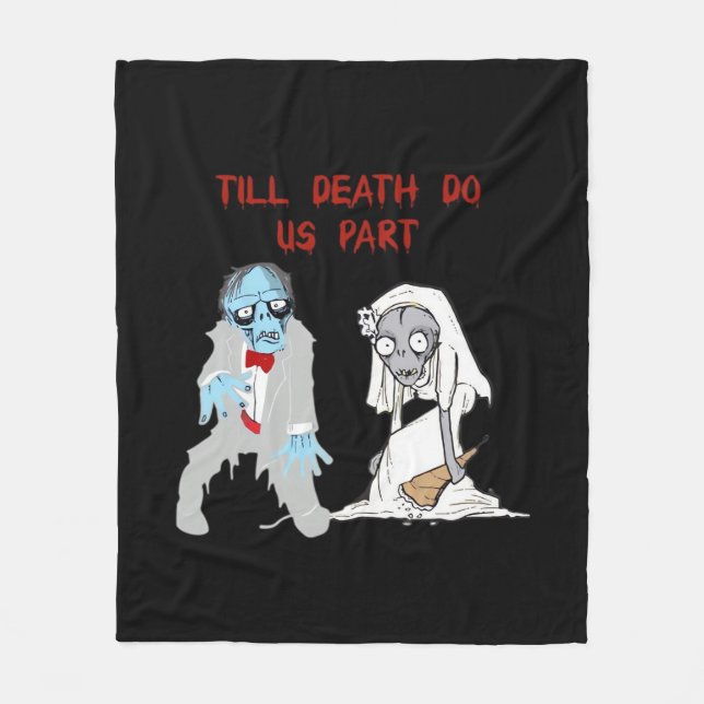 Bis zum Tod tun uns Teil Zombie Wedween Cou Fleecedecke (Vorderseite)