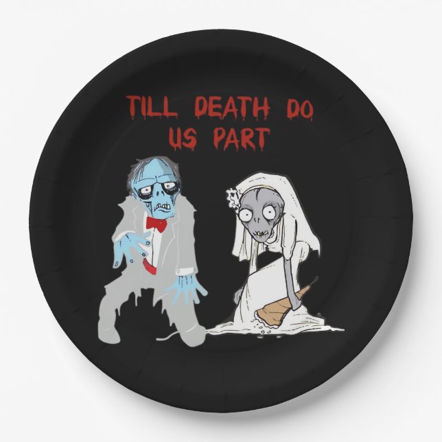 Bis zum Tod tun uns Teil Zombie Wedween Cou Pappteller (Vorderseite)