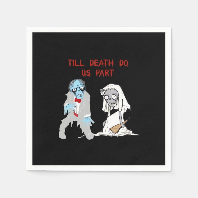 Bis zum Tod tun uns Teil Zombie Wedween Cou Serviette (Vorderseite)