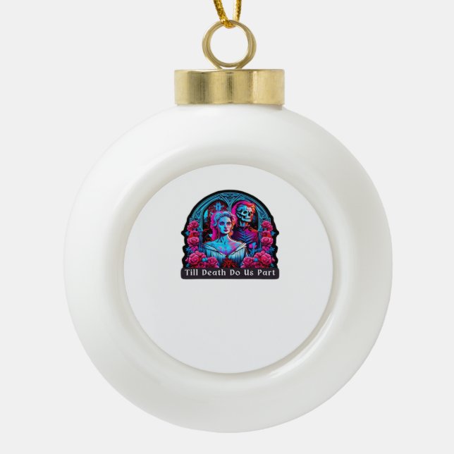 Bis zum Tod tun wir Teil Classic - Faultier & Seel Keramik Kugel-Ornament (Vorderseite)