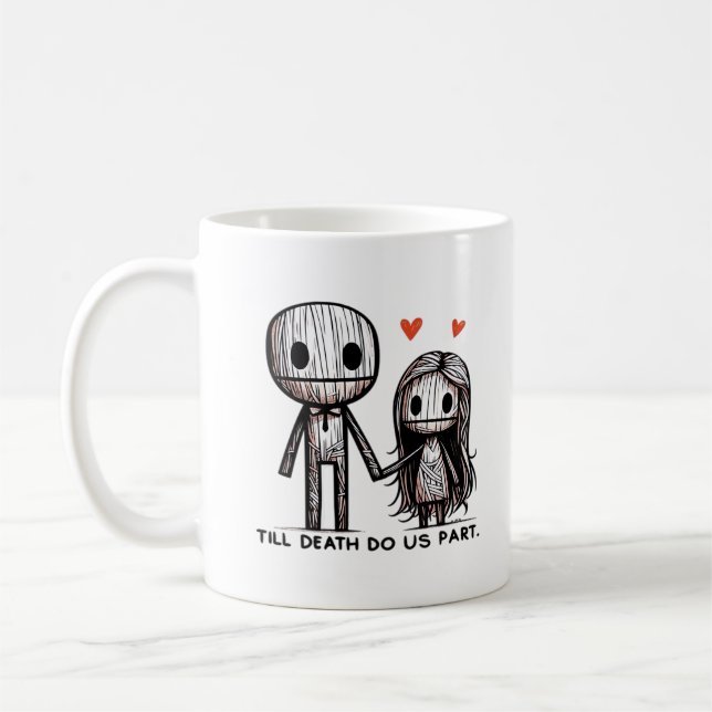 Bis zum Tod tun wir Teil Classic - Funny Wedding Q Kaffeetasse (Links)