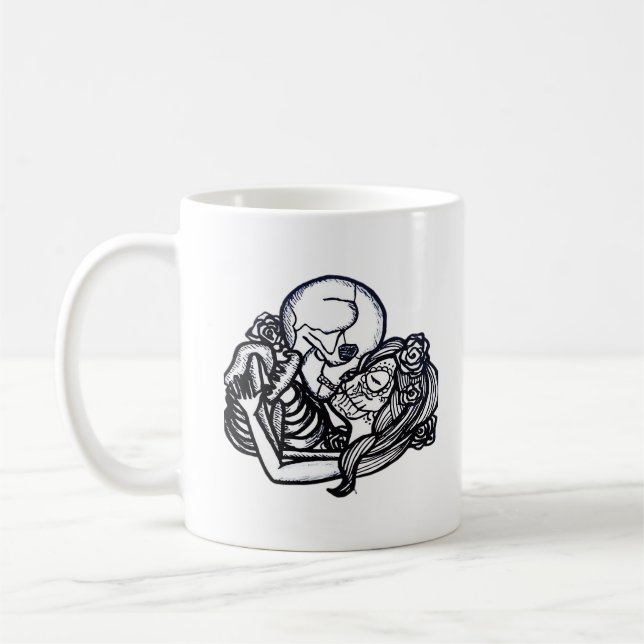 Bis zum Tod tun wir Teil Classic - Spooky Skeleton Kaffeetasse (Links)