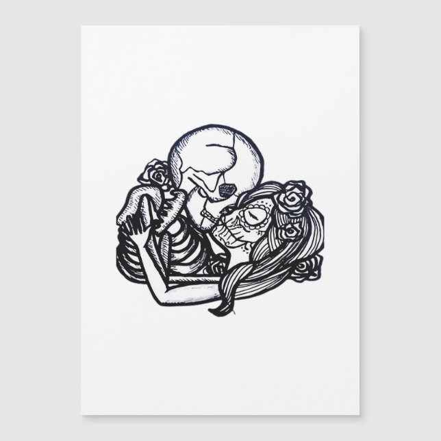 Bis zum Tod tun wir Teil Classic - Spooky Skeleton Magnetkarte (Vorderseite)