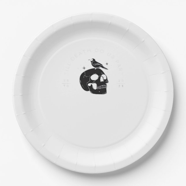 Bis zum Tod tun wir Teil Hochzeit klassisch Pappteller (Vorderseite)