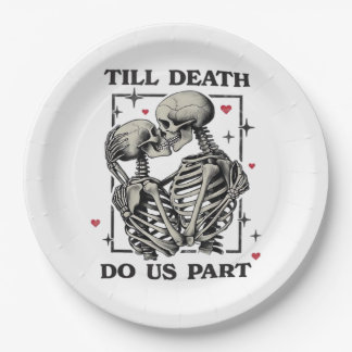 Bis zum Tod tun wir Teil klassisch - Skelettmotto Pappteller