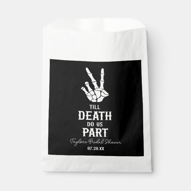 Bis zum Tod tun wir Teil Skelett-Brautparty Geschenktütchen (Vorderseite)