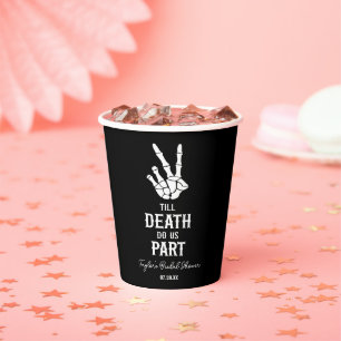 Bis zum Tod tun wir Teil Skelett-Brautparty Pappbecher