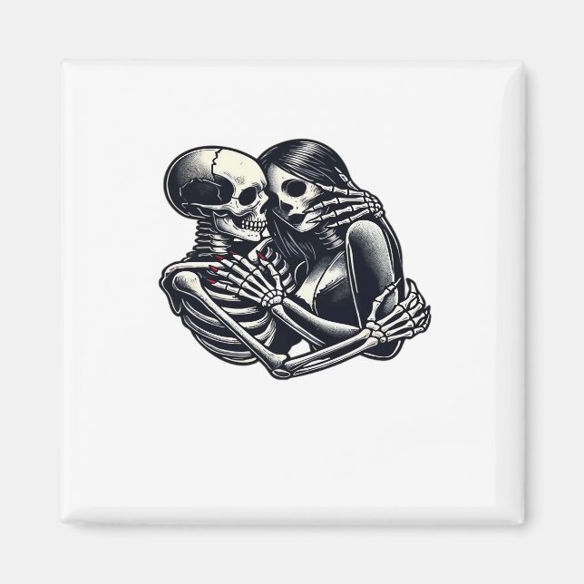 Bis zum Tod tun wir's - Gothic Skeleton Art Clas Magnet (Vorne)