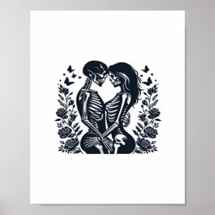 Bis zum Tod wir - Skeleton Couple Gothic Design Cl Poster