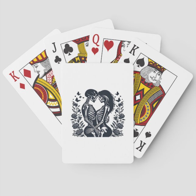 Bis zum Tod wir - Skeleton Couple Gothic Design Cl Spielkarten (Rückseite)