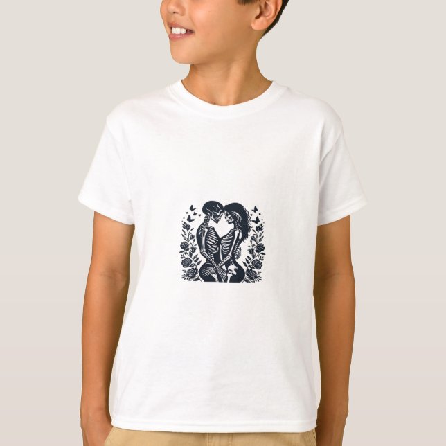 Bis zum Tod wir - Skeleton Couple Gothic Design Cl T-Shirt (Vorderseite)