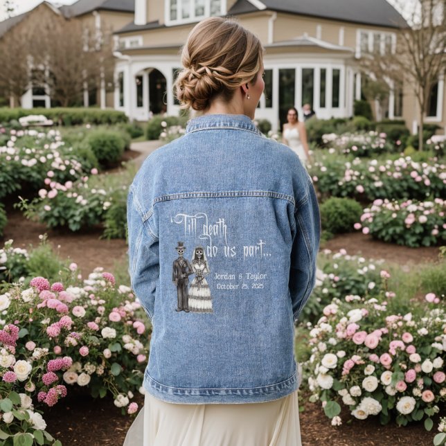 Bis zum Tode Hochzeit Jeansjacke (Hochzeit Rückseite)