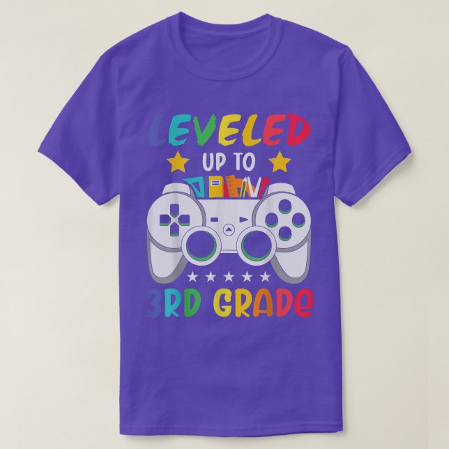 Bis zur dritten Stufe des Spiels zurück zur Schule T-Shirt (Design vorne)