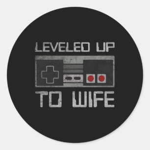 Bis zur Ehefrau des neuen Verheirateten Gamers Runder Aufkleber