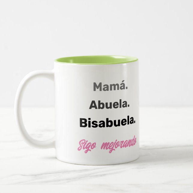 Bisabuela Pregnancy Ankündigung Zweifarbige Tasse (Links)