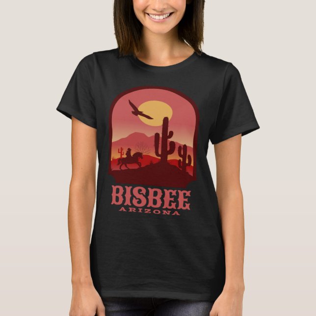 Bisbee Arizona Cacti and Sunset T-Shirt (Vorderseite)