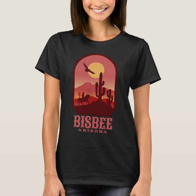 Bisbee Arizona Cacti und Sunset T-Shirt (Vorderseite)