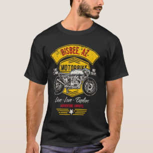 Bisbee AZ USA Retro Distressed Style Motorrad De T-Shirt