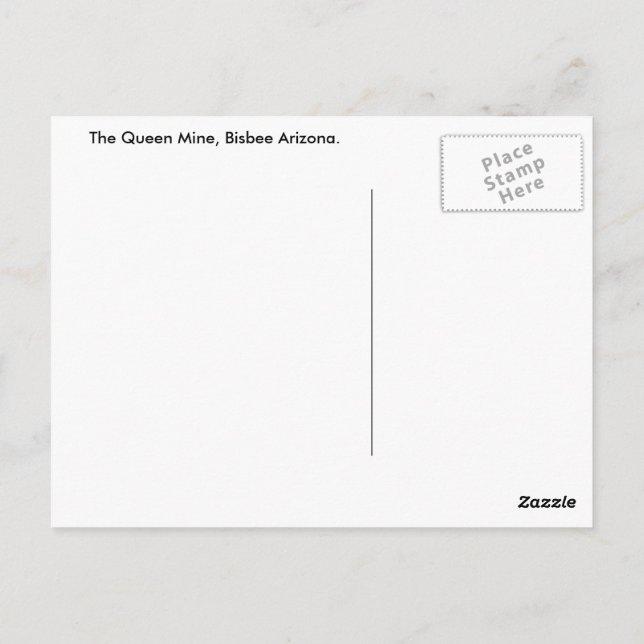 Bisbee Postkarte (Rückseite)