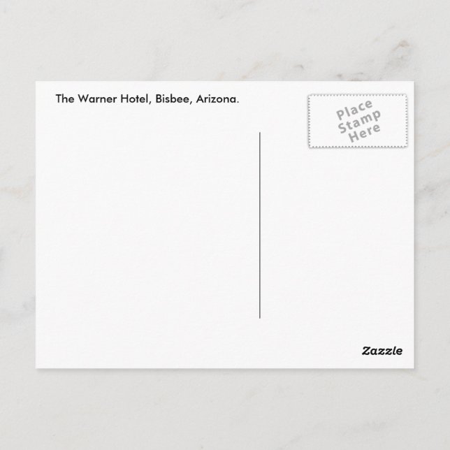Bisbee Postkarte (Rückseite)