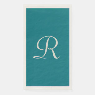 Biscay Bay Blue Trendy Mit Monogramm Minimalistisc Serviette