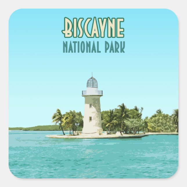 Biscayne National Park Florida Quadratischer Aufkleber (Vorderseite)