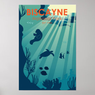 Biscayne National Park Florida Unterwasser Seefahr Poster