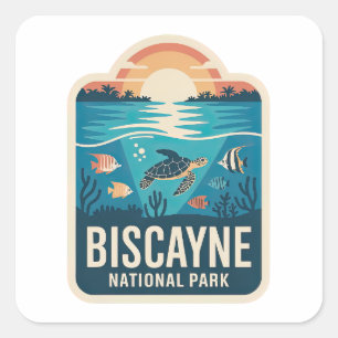 Biscayne National Park Meeresschwelle-Abzeichen Quadratischer Aufkleber