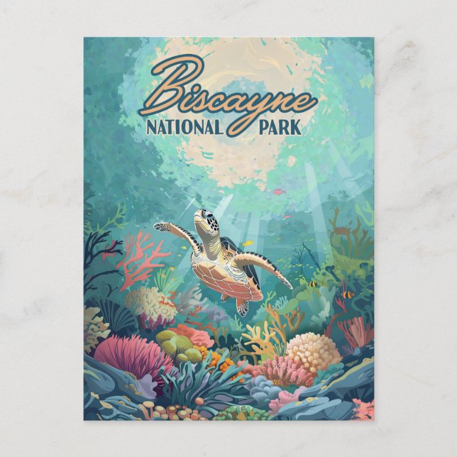 Biscayne Nationalpark Florida Schildkrötenkoralle  Postkarte (Vorderseite)